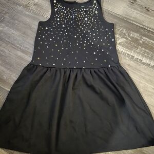Lands' End Black Dress with Star Pattern
